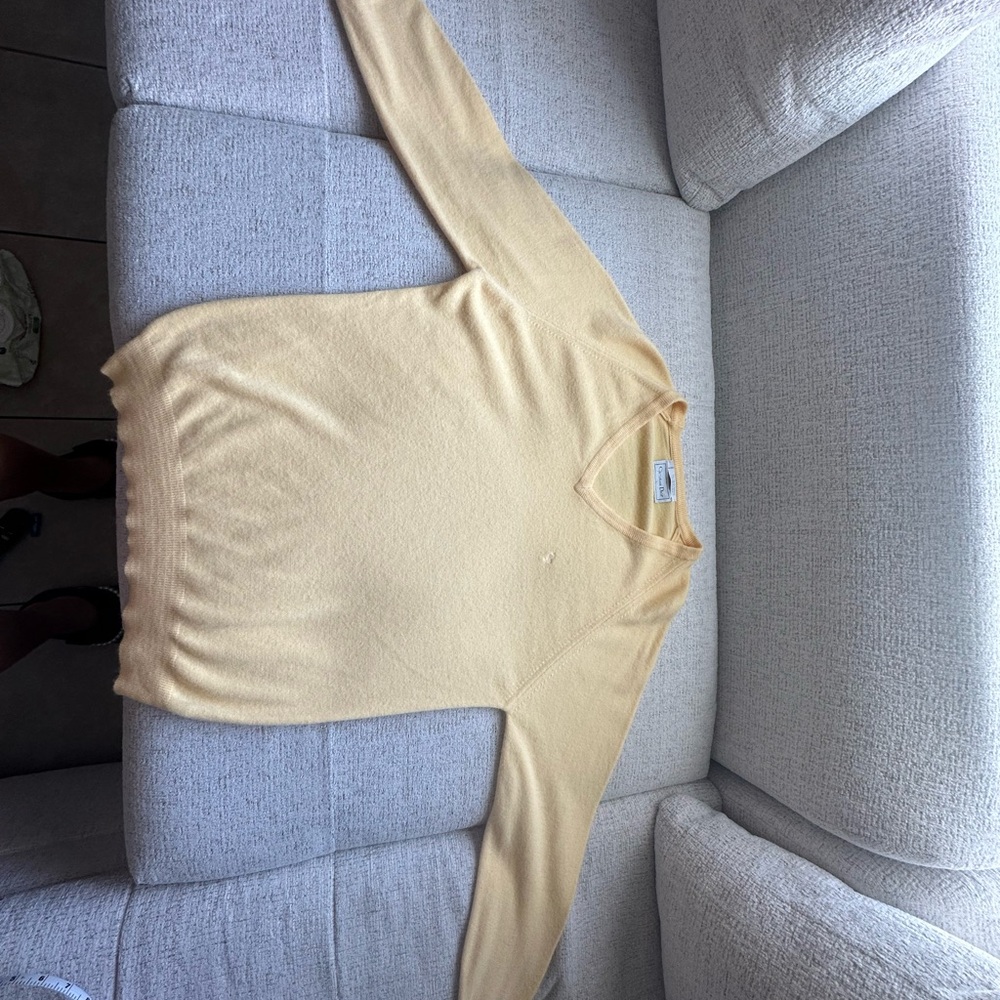 Dior Soft Yellow V-Neck Sweater